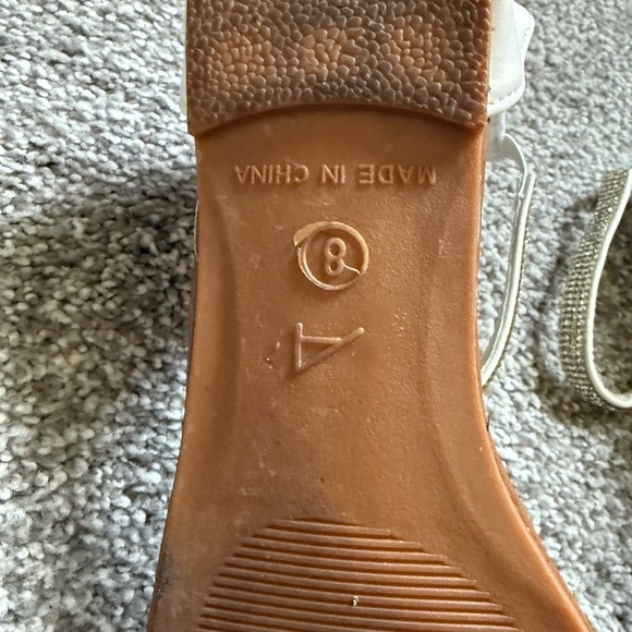 Ardene White and Brown Sandals with Rhinestone Accent - Picture 7 of 7